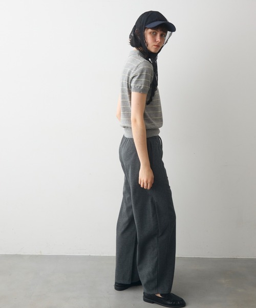full/fill.(フルフィル)の「thin border polo tops / 細ボーダーポロトップス(ポロシャツ・レディース・グレー/ネイビー・FREE)」の17枚目の写真