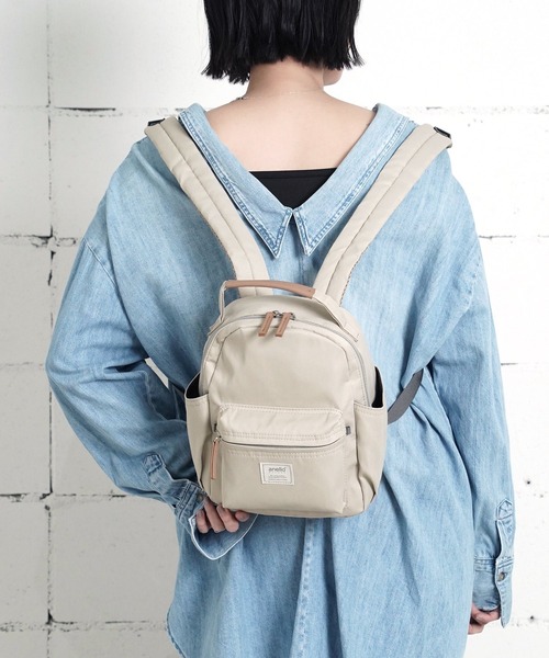 anello GRANDE（アネログランデ）の「"02"≪anello GRANDE≫motte/モッテ 5ポケット/7L もちっとハンドル ラウンド ミニリュック（バックパック/リュック・レディース・ブラック/ブルーグレー/グレー/サンドベージュ・ONE SIZE）」の12枚目の写真