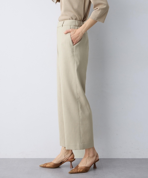 A/C DESIGN BY ALPHA CUBIC(エーシーデザインバイアルファキュービック)の「リネンライクワイドパンツ【セットアップ対応・ウエストゴム・シワになりにくい】(その他パンツ・レディース・ベージュ/ネイビー・61/64/67)」の5枚目の写真
