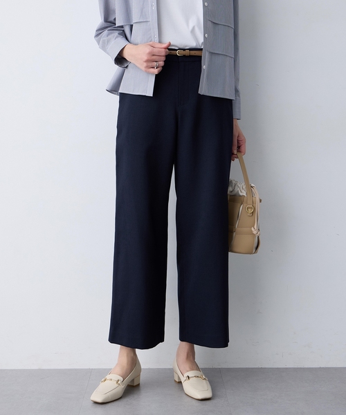 A/C DESIGN BY ALPHA CUBIC(エーシーデザインバイアルファキュービック)の「リネンライクワイドパンツ【セットアップ対応・ウエストゴム・シワになりにくい】(その他パンツ・レディース・ベージュ/ネイビー・61/64/67)」の7枚目の写真