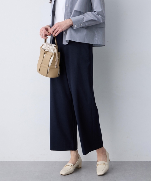 A/C DESIGN BY ALPHA CUBIC(エーシーデザインバイアルファキュービック)の「リネンライクワイドパンツ【セットアップ対応・ウエストゴム・シワになりにくい】(その他パンツ・レディース・ベージュ/ネイビー・61/64/67)」の8枚目の写真