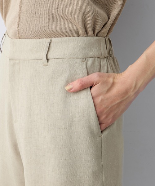 A/C DESIGN BY ALPHA CUBIC(エーシーデザインバイアルファキュービック)の「リネンライクワイドパンツ【セットアップ対応・ウエストゴム・シワになりにくい】(その他パンツ・レディース・ベージュ/ネイビー・61/64/67)」の16枚目の写真