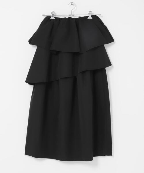 SENSE OF PLACE by URBAN RESEARCH（センスオブプレイスバイアーバンリサーチ）の「タックボリュームティアードスカート（スカート・レディース・ブラック/アイボリー・ONE）」の9枚目の写真