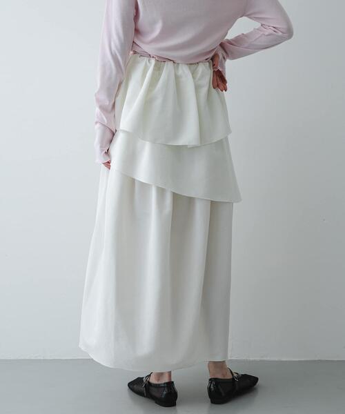 SENSE OF PLACE by URBAN RESEARCH（センスオブプレイスバイアーバンリサーチ）の「タックボリュームティアードスカート（スカート・レディース・ブラック/アイボリー・ONE）」の14枚目の写真