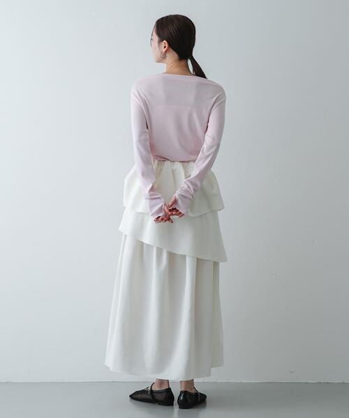 SENSE OF PLACE by URBAN RESEARCH（センスオブプレイスバイアーバンリサーチ）の「タックボリュームティアードスカート（スカート・レディース・ブラック/アイボリー・ONE）」の17枚目の写真