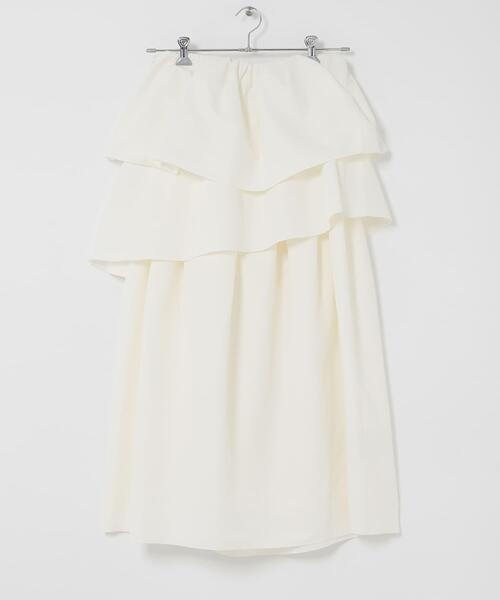 SENSE OF PLACE by URBAN RESEARCH（センスオブプレイスバイアーバンリサーチ）の「タックボリュームティアードスカート（スカート・レディース・ブラック/アイボリー・ONE）」の18枚目の写真