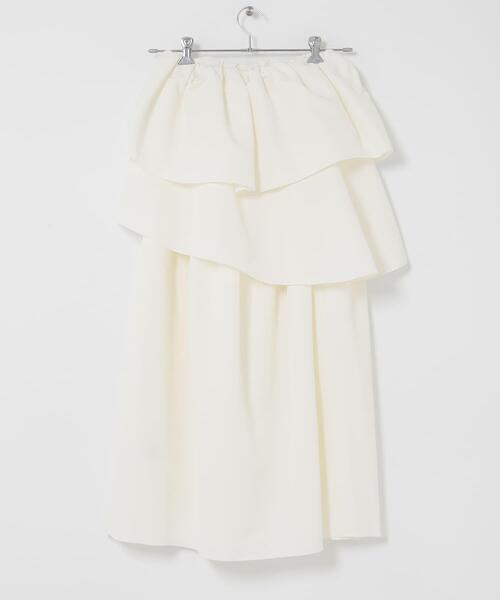 SENSE OF PLACE by URBAN RESEARCH（センスオブプレイスバイアーバンリサーチ）の「タックボリュームティアードスカート（スカート・レディース・ブラック/アイボリー・ONE）」の20枚目の写真