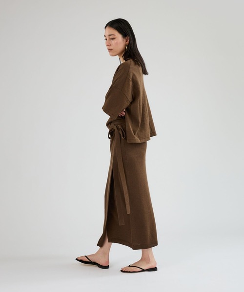 Chaos(カオス)の「Chaos(カオス)/ マーレラップスカート 【セットアップ可】(スカート・レディース・ネイビー/モカ・FREE)」の7枚目の写真