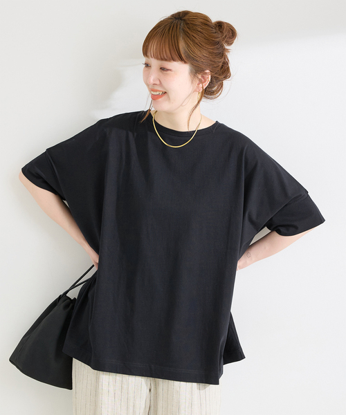 B.C STOCK（ベーセーストック）の「《追加2》ウォッシャブル / 汗染み防止ワイドTEE（Tシャツ/カットソー・レディース・ホワイト/ライトグレー/ブラック/チャコールグレー/ベージュ/カーキ・FREE）」の3枚目の写真