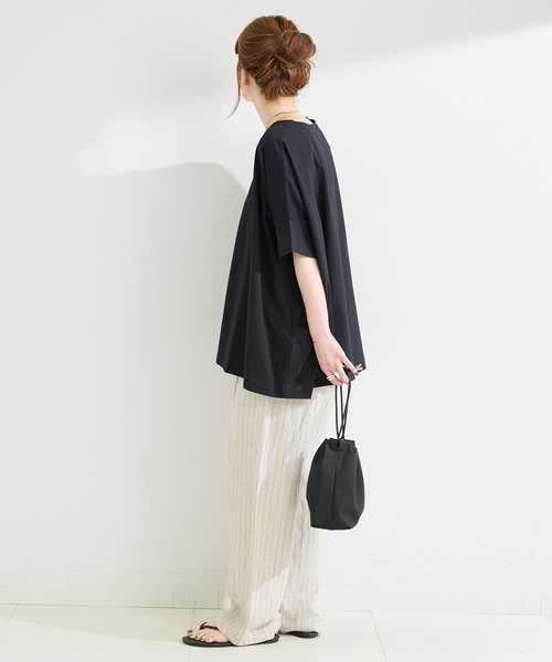 B.C STOCK（ベーセーストック）の「《追加2》ウォッシャブル / 汗染み防止ワイドTEE（Tシャツ/カットソー・レディース・ホワイト/ライトグレー/ブラック/チャコールグレー/ベージュ/カーキ・FREE）」の21枚目の写真