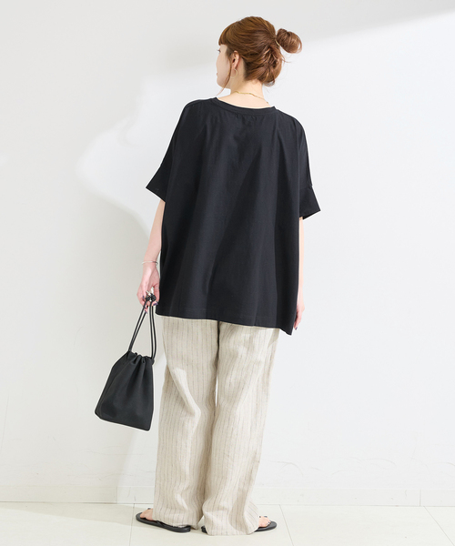 B.C STOCK（ベーセーストック）の「《追加2》ウォッシャブル / 汗染み防止ワイドTEE（Tシャツ/カットソー・レディース・ホワイト/ライトグレー/ブラック/チャコールグレー/ベージュ/カーキ・FREE）」の22枚目の写真