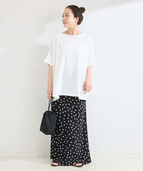 B.C STOCK（ベーセーストック）の「《追加2》ウォッシャブル / 汗染み防止ワイドTEE（Tシャツ/カットソー・レディース・ホワイト/ライトグレー/ブラック/チャコールグレー/ベージュ/カーキ・FREE）」の7枚目の写真