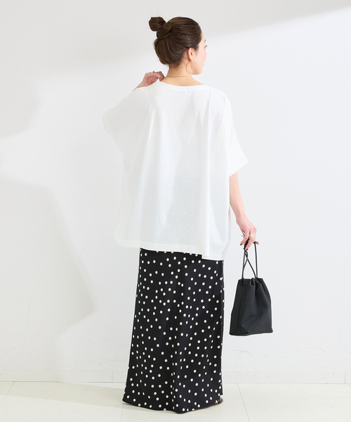 B.C STOCK（ベーセーストック）の「《追加2》ウォッシャブル / 汗染み防止ワイドTEE（Tシャツ/カットソー・レディース・ホワイト/ライトグレー/ブラック/チャコールグレー/ベージュ/カーキ・FREE）」の9枚目の写真