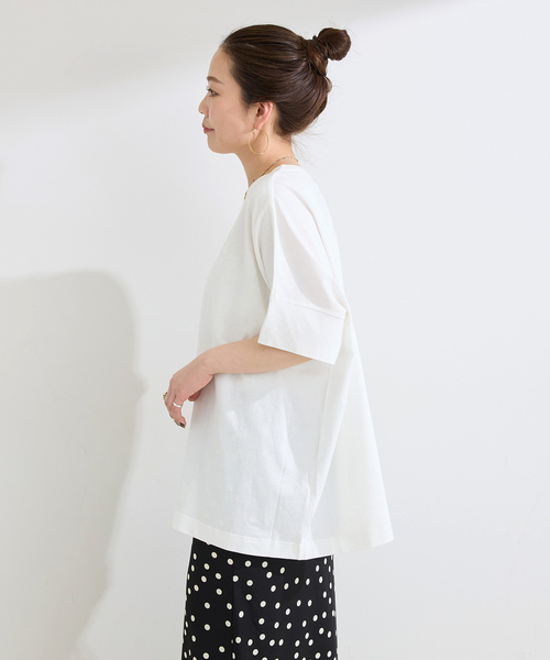 B.C STOCK（ベーセーストック）の「《追加2》ウォッシャブル / 汗染み防止ワイドTEE（Tシャツ/カットソー・レディース・ホワイト/ライトグレー/ブラック/チャコールグレー/ベージュ/カーキ・FREE）」の11枚目の写真