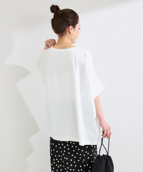 B.C STOCK（ベーセーストック）の「《追加2》ウォッシャブル / 汗染み防止ワイドTEE（Tシャツ/カットソー・レディース・ホワイト/ライトグレー/ブラック/チャコールグレー/ベージュ/カーキ・FREE）」の12枚目の写真