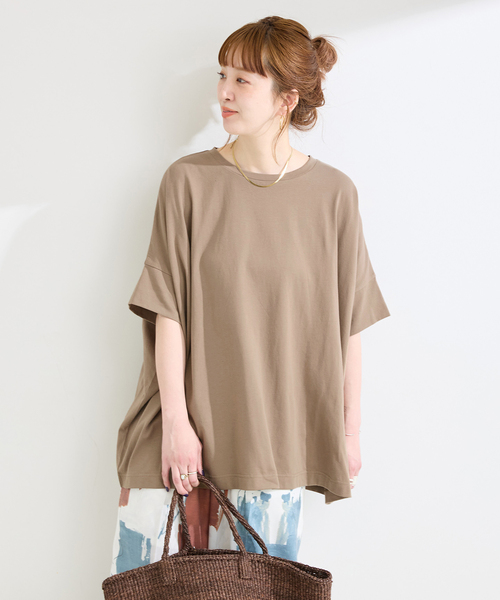 B.C STOCK（ベーセーストック）の「《追加2》ウォッシャブル / 汗染み防止ワイドTEE（Tシャツ/カットソー・レディース・ホワイト/ライトグレー/ブラック/チャコールグレー/ベージュ/カーキ・FREE）」の16枚目の写真