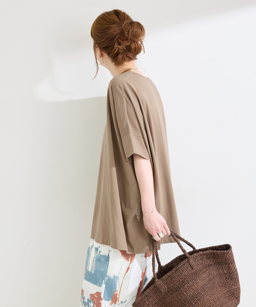 B.C STOCK（ベーセーストック）の「《追加2》ウォッシャブル / 汗染み防止ワイドTEE（Tシャツ/カットソー・レディース・ホワイト/ライトグレー/ブラック/チャコールグレー/ベージュ/カーキ・FREE）」の17枚目の写真