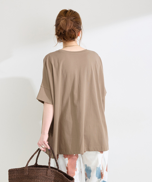 B.C STOCK（ベーセーストック）の「《追加2》ウォッシャブル / 汗染み防止ワイドTEE（Tシャツ/カットソー・レディース・ホワイト/ライトグレー/ブラック/チャコールグレー/ベージュ/カーキ・FREE）」の18枚目の写真