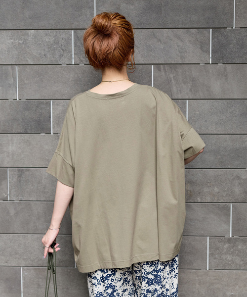B.C STOCK(ベーセーストック)の「《追加2》ウォッシャブル / 汗染み防止ワイドTEE(Tシャツ/カットソー・レディース・ホワイト/ライトグレー/ブラック/チャコールグレー/ベージュ/カーキ・FREE)」の11枚目の写真