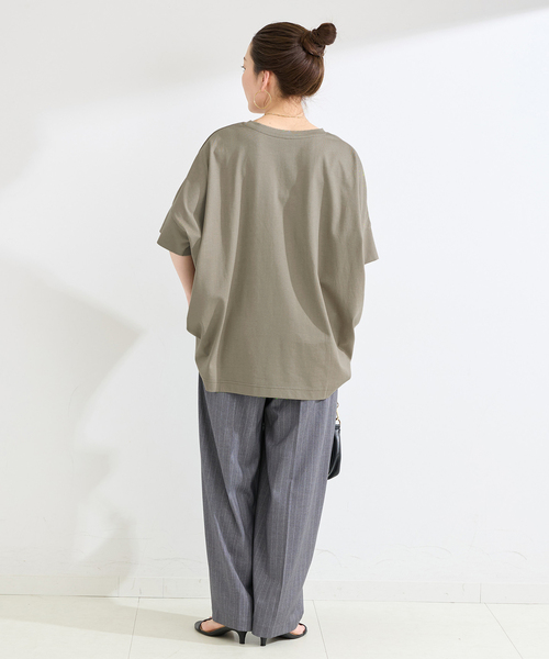 B.C STOCK(ベーセーストック)の「《追加2》ウォッシャブル / 汗染み防止ワイドTEE(Tシャツ/カットソー・レディース・ホワイト/ライトグレー/ブラック/チャコールグレー/ベージュ/カーキ・FREE)」の14枚目の写真