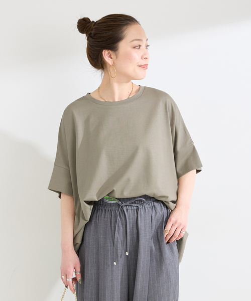 B.C STOCK(ベーセーストック)の「《追加2》ウォッシャブル / 汗染み防止ワイドTEE(Tシャツ/カットソー・レディース・ホワイト/ライトグレー/ブラック/チャコールグレー/ベージュ/カーキ・FREE)」の15枚目の写真