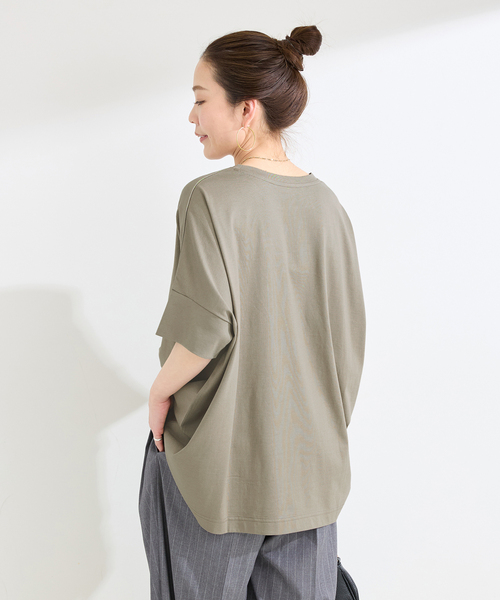 B.C STOCK(ベーセーストック)の「《追加2》ウォッシャブル / 汗染み防止ワイドTEE(Tシャツ/カットソー・レディース・ホワイト/ライトグレー/ブラック/チャコールグレー/ベージュ/カーキ・FREE)」の17枚目の写真