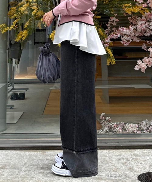 LOVELESS(ラブレス)の「エクステンドワイドデニム(デニムパンツ・レディース・ブルー系その他3/グレー系その他・34/36/38)」の5枚目の写真