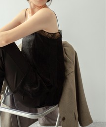 on:nue（オンニュ）の「【on:nue】[着用動画あり！] ベルベットレースキャミトップス /2026 SS COLLECTION（キャミソール）」