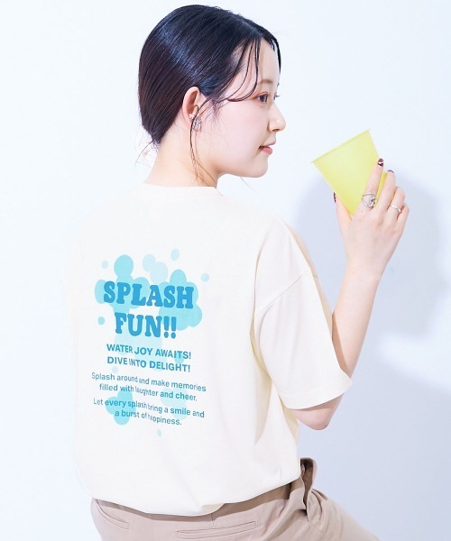 devirock(デビロック)の「【ひやシャリ】接触冷感 デビラボ 大人 プリント半袖Tシャツ(Tシャツ/カットソー・レディース・ブルー系1/ピンク系1/ホワイト系1/ライラック系1/ホワイト系2/ブラック系1/グリーン系1/ブラック系2/ライトグレー系1/ホワイト系3・M/L/LL)」の4枚目の写真