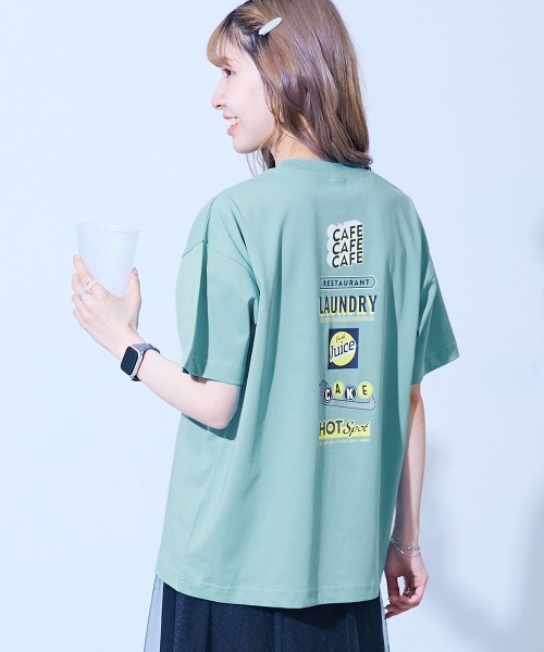 devirock(デビロック)の「【ひやシャリ】接触冷感 デビラボ 大人 プリント半袖Tシャツ(Tシャツ/カットソー・レディース・ブルー系1/ピンク系1/ホワイト系1/ライラック系1/ホワイト系2/ブラック系1/グリーン系1/ブラック系2/ライトグレー系1/ホワイト系3・M/L/LL)」の7枚目の写真