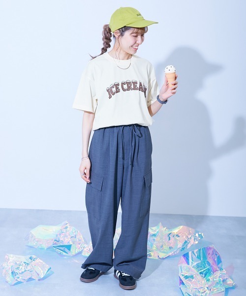 devirock(デビロック)の「【ひやシャリ】接触冷感 デビラボ 大人 プリント半袖Tシャツ(Tシャツ/カットソー・レディース・ブルー系1/ピンク系1/ホワイト系1/ライラック系1/ホワイト系2/ブラック系1/グリーン系1/ブラック系2/ライトグレー系1/ホワイト系3・M/L/LL)」の17枚目の写真