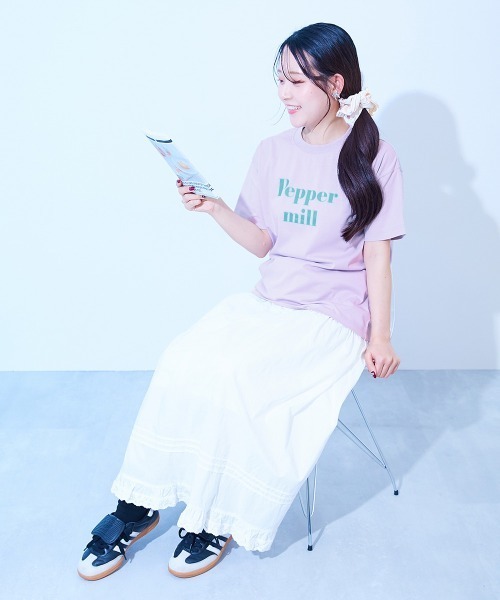 devirock(デビロック)の「【ひやシャリ】接触冷感 デビラボ 大人 プリント半袖Tシャツ(Tシャツ/カットソー・レディース・ブルー系1/ピンク系1/ホワイト系1/ライラック系1/ホワイト系2/ブラック系1/グリーン系1/ブラック系2/ライトグレー系1/ホワイト系3・M/L/LL)」の18枚目の写真