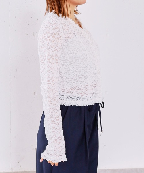 archives（アルシーヴ）の「レースフリルカーディガン（Tシャツ/カットソー・レディース・オフホワイト/ブラック・MEDIUM）」の20枚目の写真