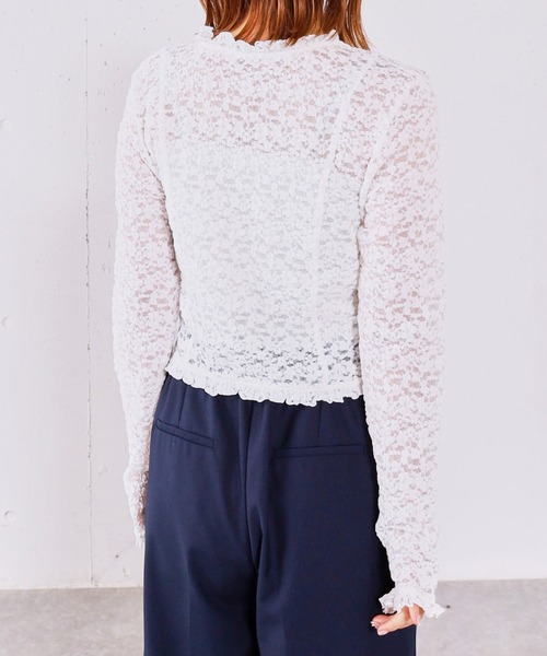 archives（アルシーヴ）の「レースフリルカーディガン（Tシャツ/カットソー・レディース・オフホワイト/ブラック・MEDIUM）」の21枚目の写真