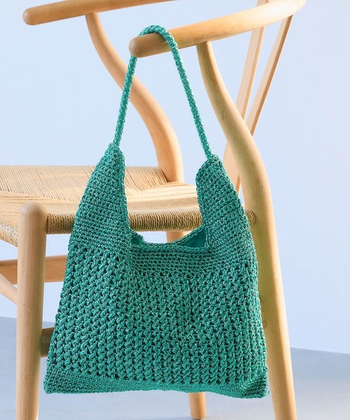 Elura（エルーラ）の「【cashe cashe(カシュカシュ)】メタリックコード編みトート/646444（トートバッグ・レディース・ゴールド/シルバー/グリーン・FREE）」の2枚目の写真