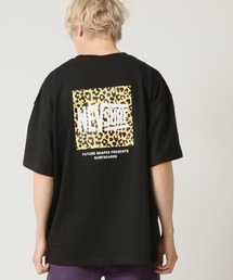 NEVSURF ボックスロゴ プリントTシャツ オーバーサイズ レオパード ヒョウ柄 半袖Tシャツ
