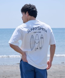 【SUNNY SMITH】サーフボードイラストロゴ両面刺繍Tシャツ