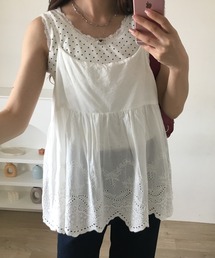 スカラップ刺繍キャミソール