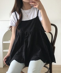 スカラップ刺繍キャミソール