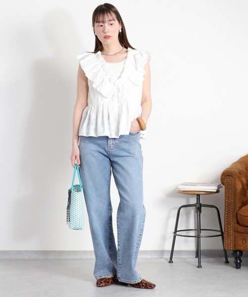 cepo(セポ)の「フリル刺繍ビスチェ(シャツ/ブラウス・レディース・チャコール/オフホワイト・M)」の20枚目の写真
