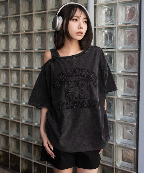 WEGO(ウィゴー)の「WEGO/【26春夏新作】タンクレイヤードワンショルビッグT(Tシャツ/カットソー・レディース・ホワイト/杢グレー/スミクロ/ホワイト系その他/その他2/その他3/その他1/その他4/その他5/その他7/その他6・FREE)」の1枚目の写真