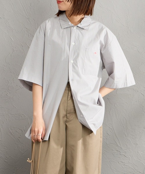 DANTON/ダントン] コットンポプリン ショートスリーブワークシャツ