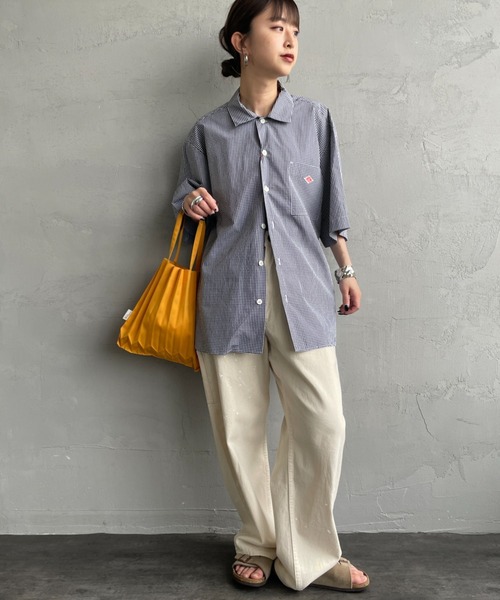 DANTON（ダントン）の「[DANTON/ダントン] コットンポプリン ショートスリーブワークシャツ(チェック)（シャツ/ブラウス・レディース・ブラック/グレー・42/40/38）」の12枚目の写真