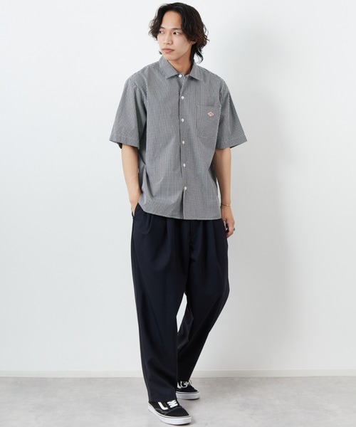 DANTON（ダントン）の「[DANTON/ダントン] コットンポプリン ショートスリーブワークシャツ(チェック)（シャツ/ブラウス・レディース・ブラック/グレー・42/40/38）」の8枚目の写真