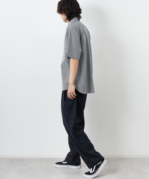 DANTON（ダントン）の「[DANTON/ダントン] コットンポプリン ショートスリーブワークシャツ(チェック)（シャツ/ブラウス・レディース・ブラック/グレー・42/40/38）」の3枚目の写真