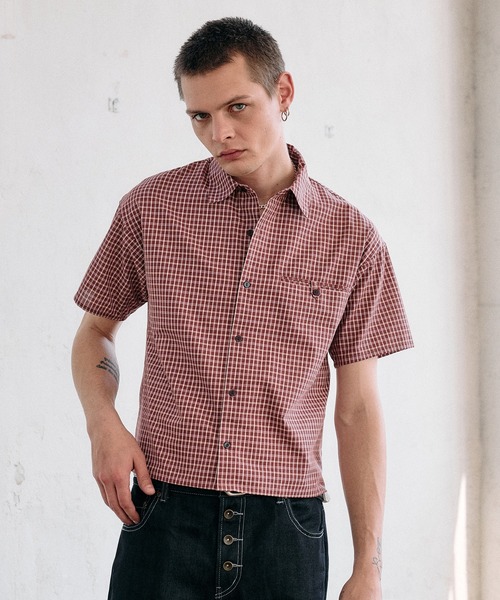 cropped box fit cheak shirt/ クロップドボックスフィットチェック