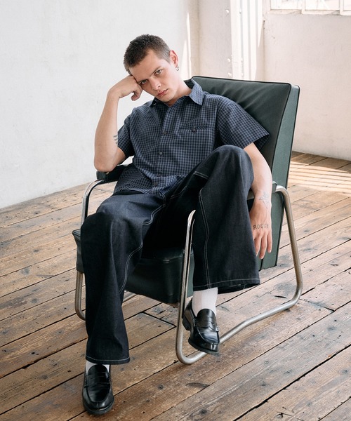 Regen Glanz(レーゲングランツ)の「cropped box fit check shirt/ クロップドボックスフィットチェックシャツ(シャツ/ブラウス・メンズ・ネイビー/ライトホワイト/レッド/ブラック・LARGE/SMALL/MEDIUM)」の21枚目の写真