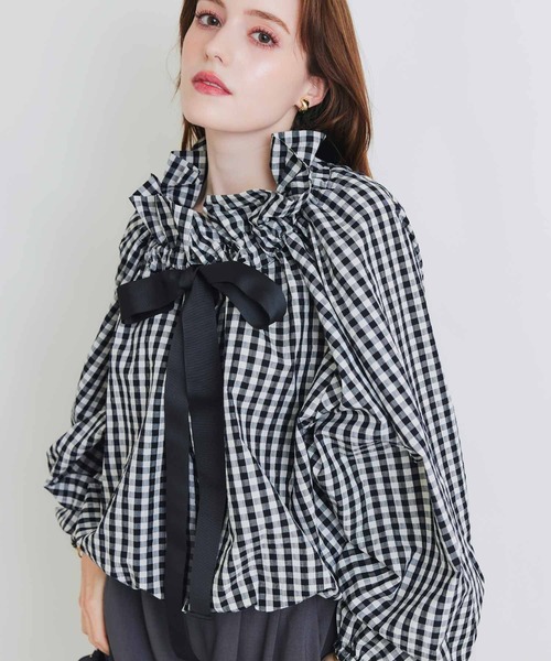 PICCIN(ピッチン)の「ザビエルギンガムチェックブラウス(シャツ/ブラウス・レディース・ブラック/ネイビー・M)」の12枚目の写真