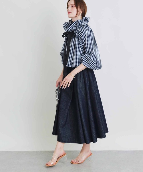 PICCIN(ピッチン)の「ザビエルギンガムチェックブラウス(シャツ/ブラウス・レディース・ブラック/ネイビー・M)」の7枚目の写真
