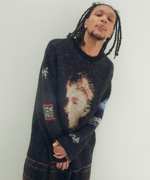 STOF（ストフ）の「Alternative Knit Sweater（ニット/セーター・メンズ・ブラック/ホワイト・FREE）」の2枚目の写真